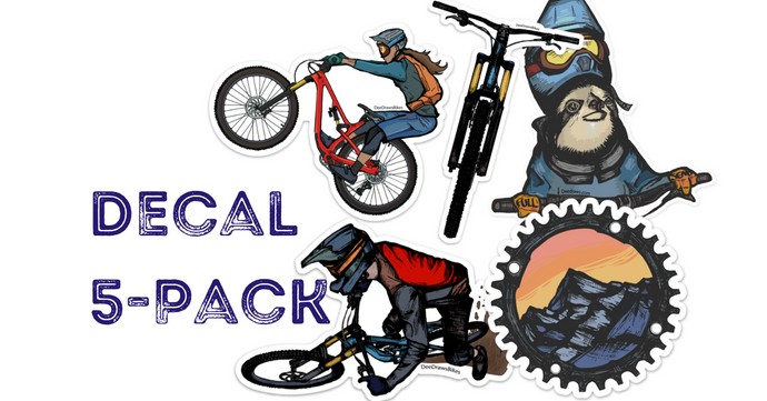 Mountain Bike Decal 5-Pack