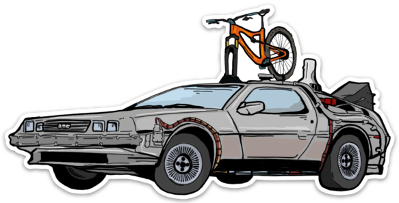 We Don't Need Roads-MTB Delorean Decal